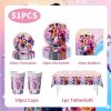 Pack anniversaire vaisselle Huntrix 51 pièces