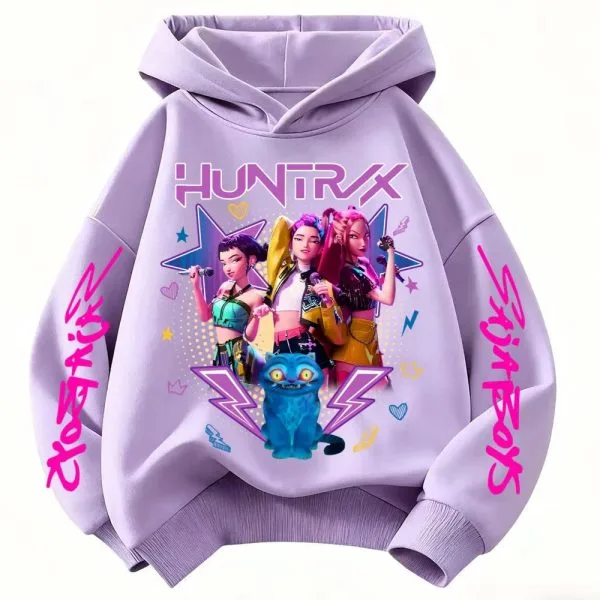 Sweat à capuche Huntrix enfant – 8 couleurs, 100 à 160 cm