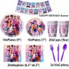 Pack anniversaire vaisselle Huntrix 91 pièces