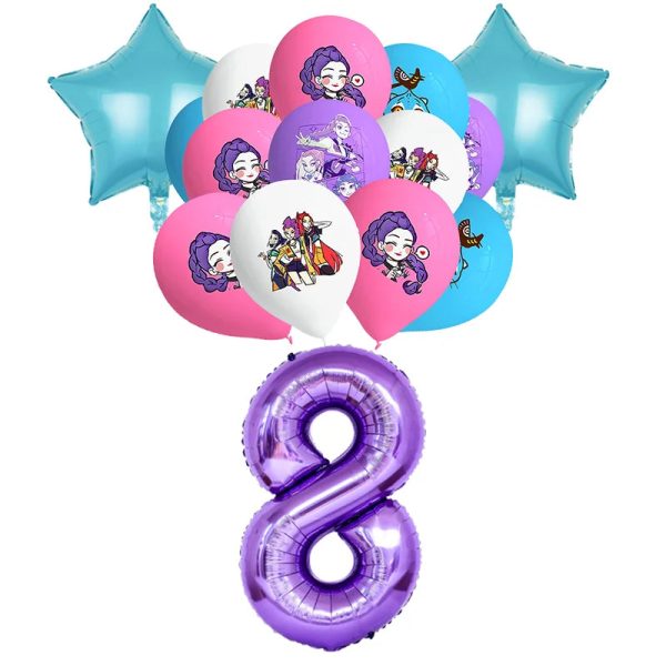 Set ballons chiffre 8 anniversaire Huntrix - Saja-Boys.fr