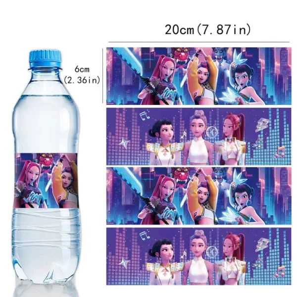 Étiquettes de bouteilles Huntrix pour anniversaire – lot de 10