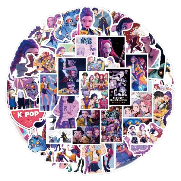 Autocollants Huntrix K-pop Demon Hunters – 55 ou 110 stickers